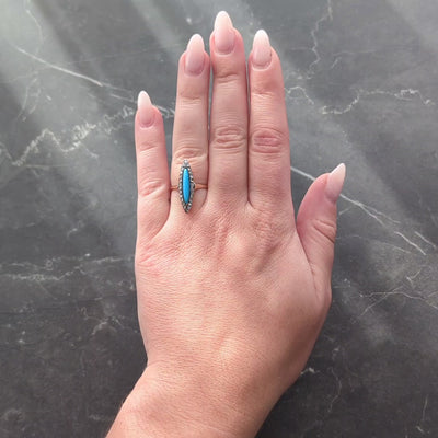 Victorian Turquoise Diamond 14 Karat Rose Gold Antique Navette Halo Ring