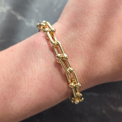 Tiffany & Co. 18 Karat Yellow Gold Small Hardware Link Bracelet