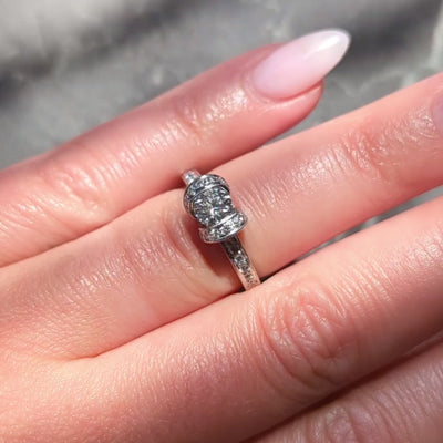 Tiffany & Co. 2000's Round Brilliant Cut Diamond Platinum Ribbon Engagement Ring