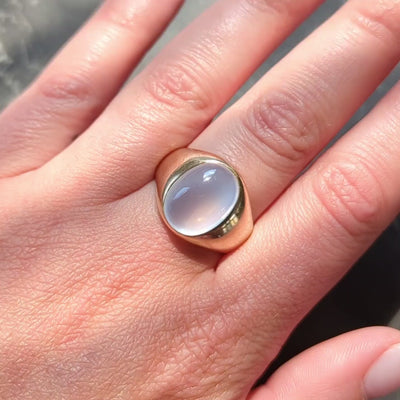 Victorian Moonstone 14 Karat Yellow Gold Antique Unisex Ring