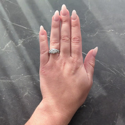 Belle Epoque Old European Diamond Platinum Butterfly Antique Engagement Ring GIA