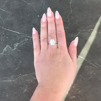 Cartier Mid-Century 5.40 CTW Emerald Cut Diamond Platinum Vintage Engagement Ring GIA