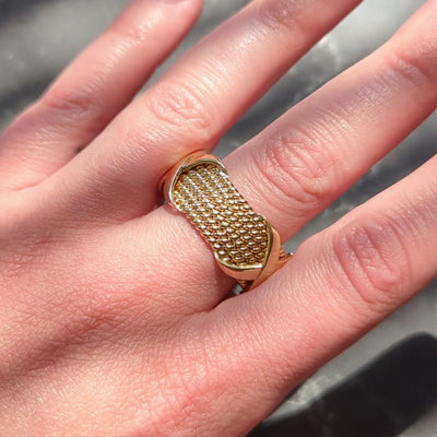 Tiffany & Co. Schlumberger 1980's 18 Karat Yellow Gold Vintage X Band Ring