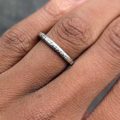 Art Deco 18 Karat White Gold Floral Orange Blossom Wedding Band Ring
