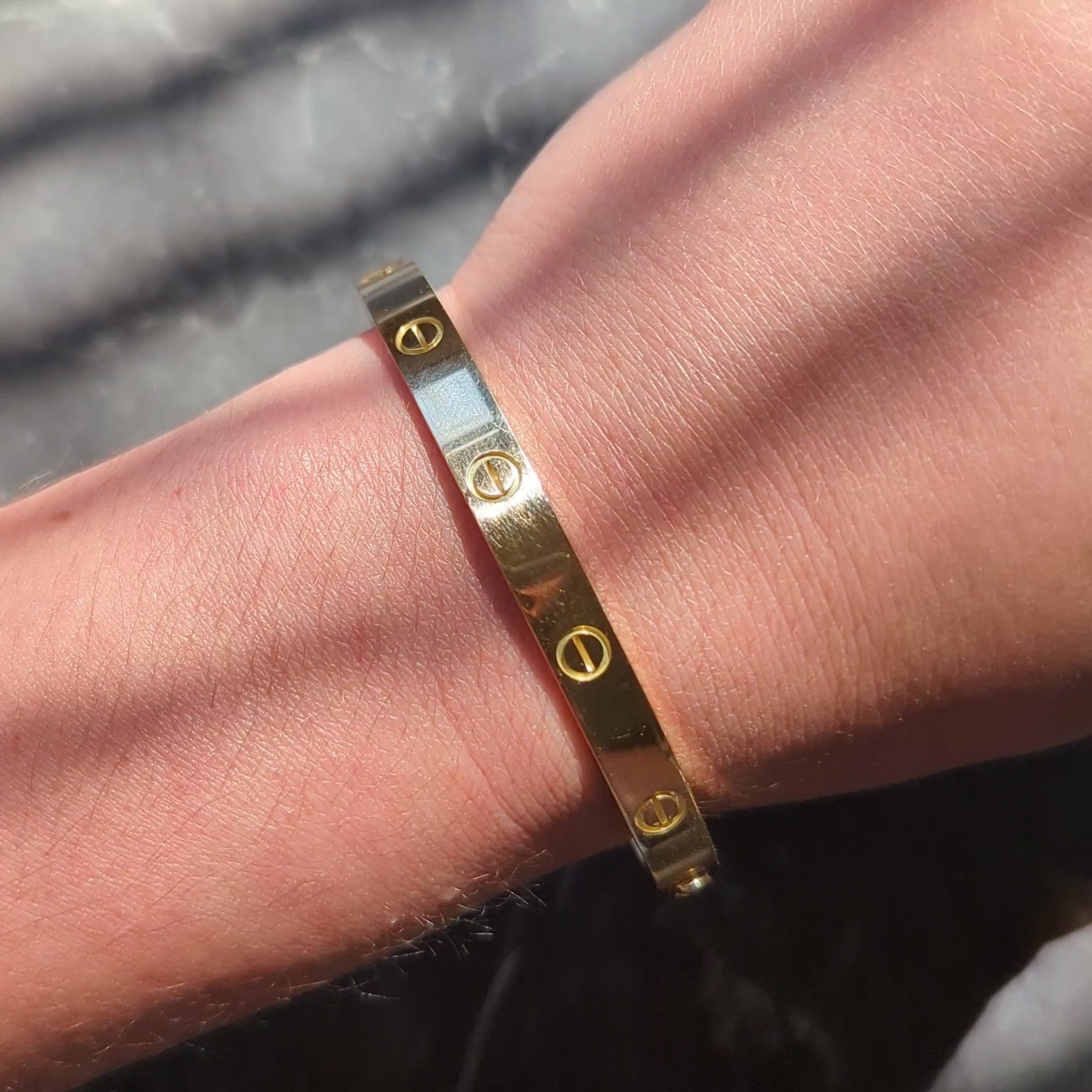 Cartier 1990's 18 Karat Yellow Gold Vintage Love Bangle Size 20 Bracelet