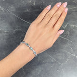 Contemporary 1.80 CTW Emerald Diamond 18 Karat White Gold Lattice Link Bracelet