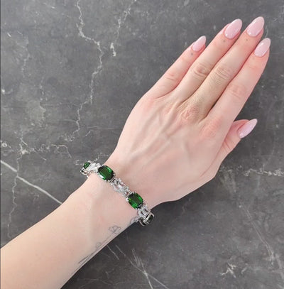 H.Stern 1950's Tourmaline Diamond 18K Gold Vintage Ribbon Gemstone Link Bracelet