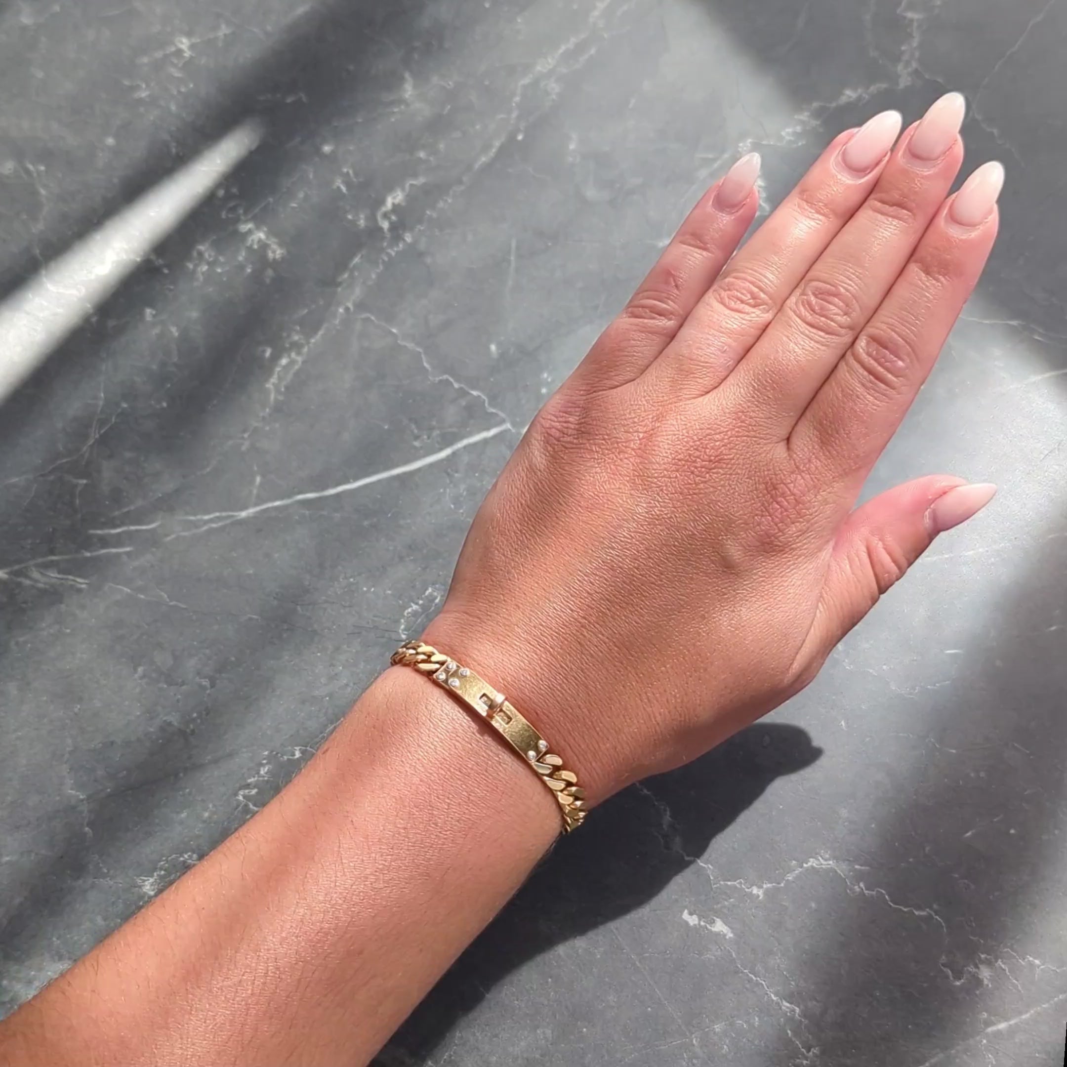 Hermés Contemporary Diamond 18K Gold Kelly Gourmette Cuban Link Bracelet