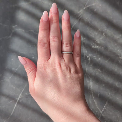 Caldwell Art Deco European Diamond Platinum Vintage Eternity Wedding Band Ring