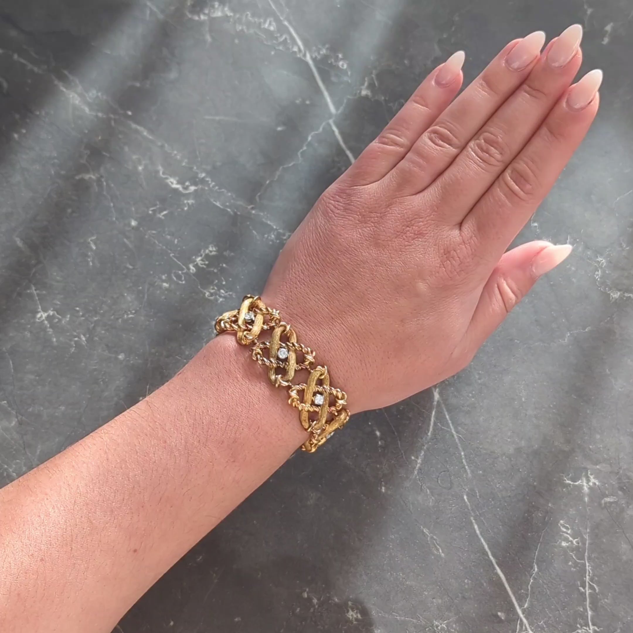 Jean Schlumberger Tiffany & Co. French 1960's Diamond 18K Gold Vintage Bracelet