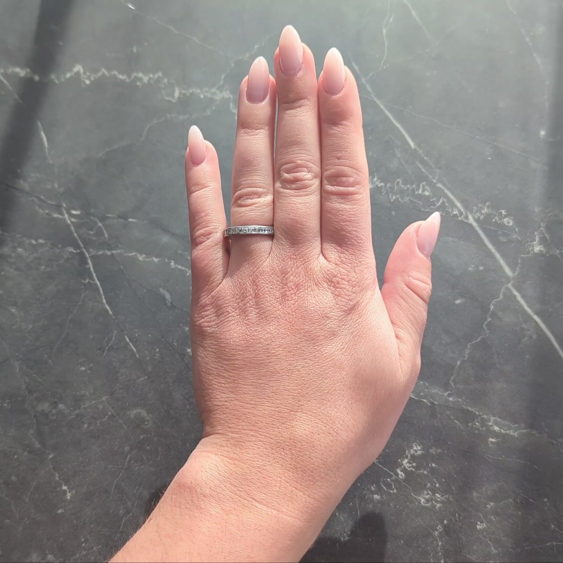 Cartier Art Deco 2.80 CTW French Cut Diamond Platinum Vintage Eternity Band Ring