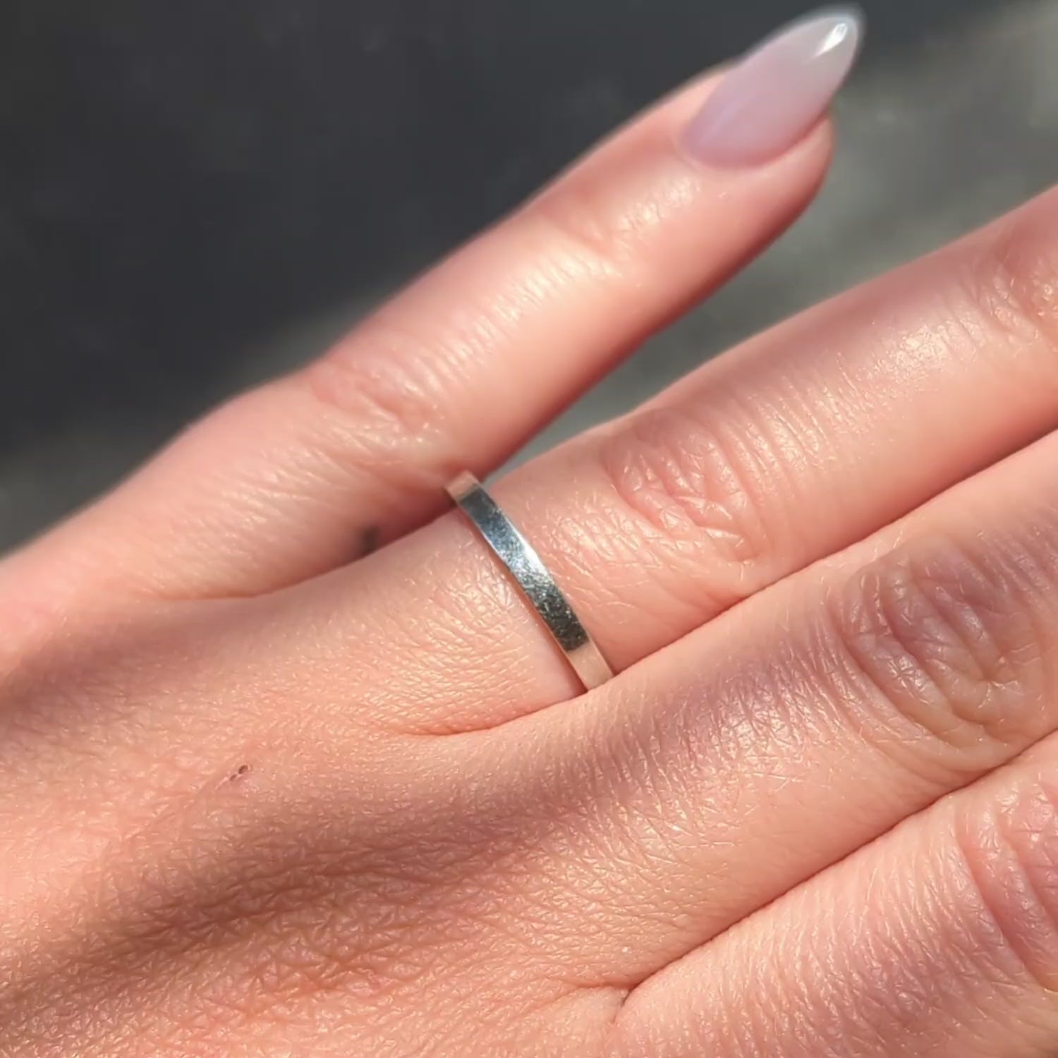 1990's Platinum Squared Vintage Wedding Band Ring