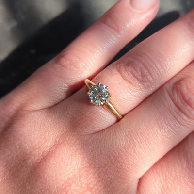 Victorian Old European Cut Diamond 18K Gold Antique Solitaire Engagement Ring