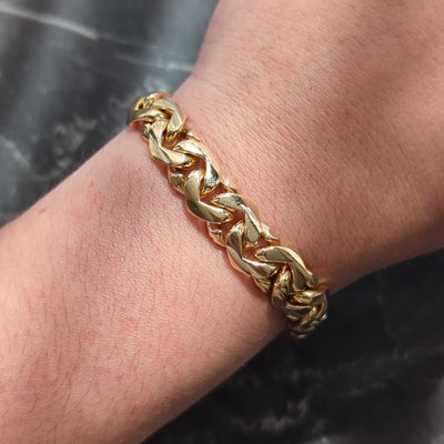 Bulgari 1970's 18 Karat Yellow Gold Vintage Chestnut Unisex Link Bracelet