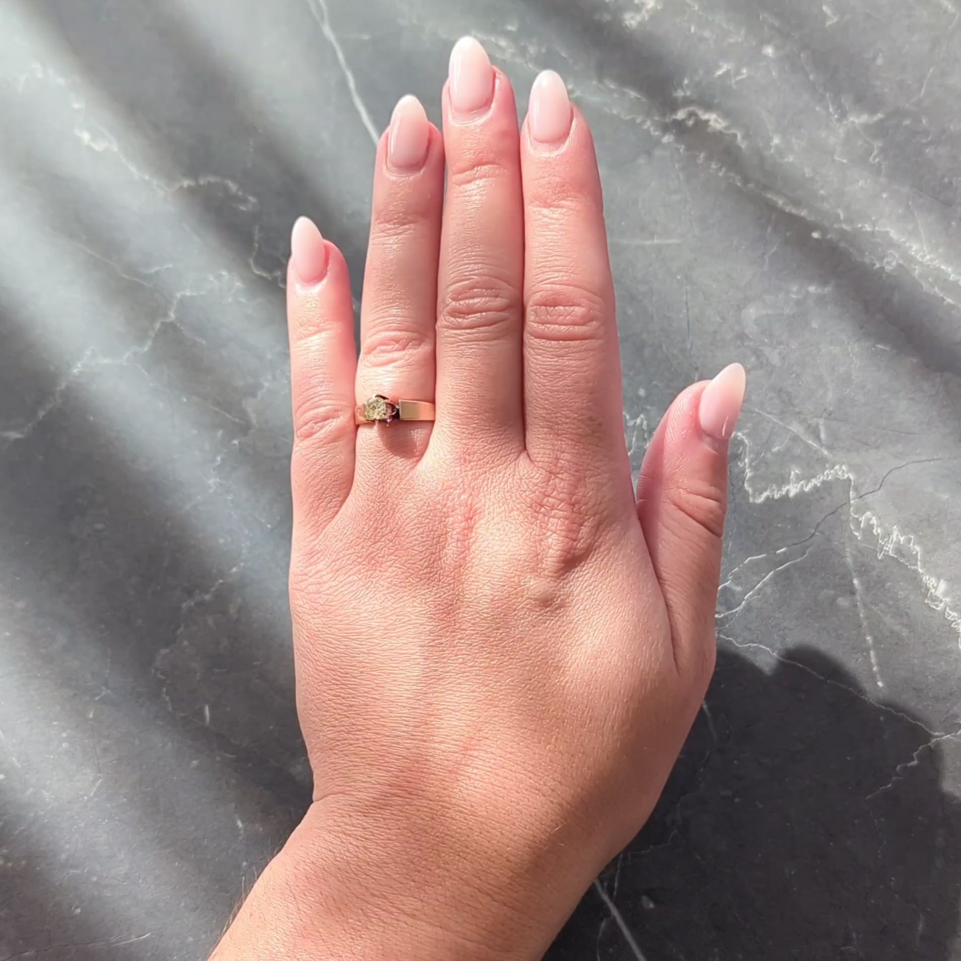 Victorian Fancy Light Yellow Old Mine Diamond 14K Gold Antique Engagement Ring