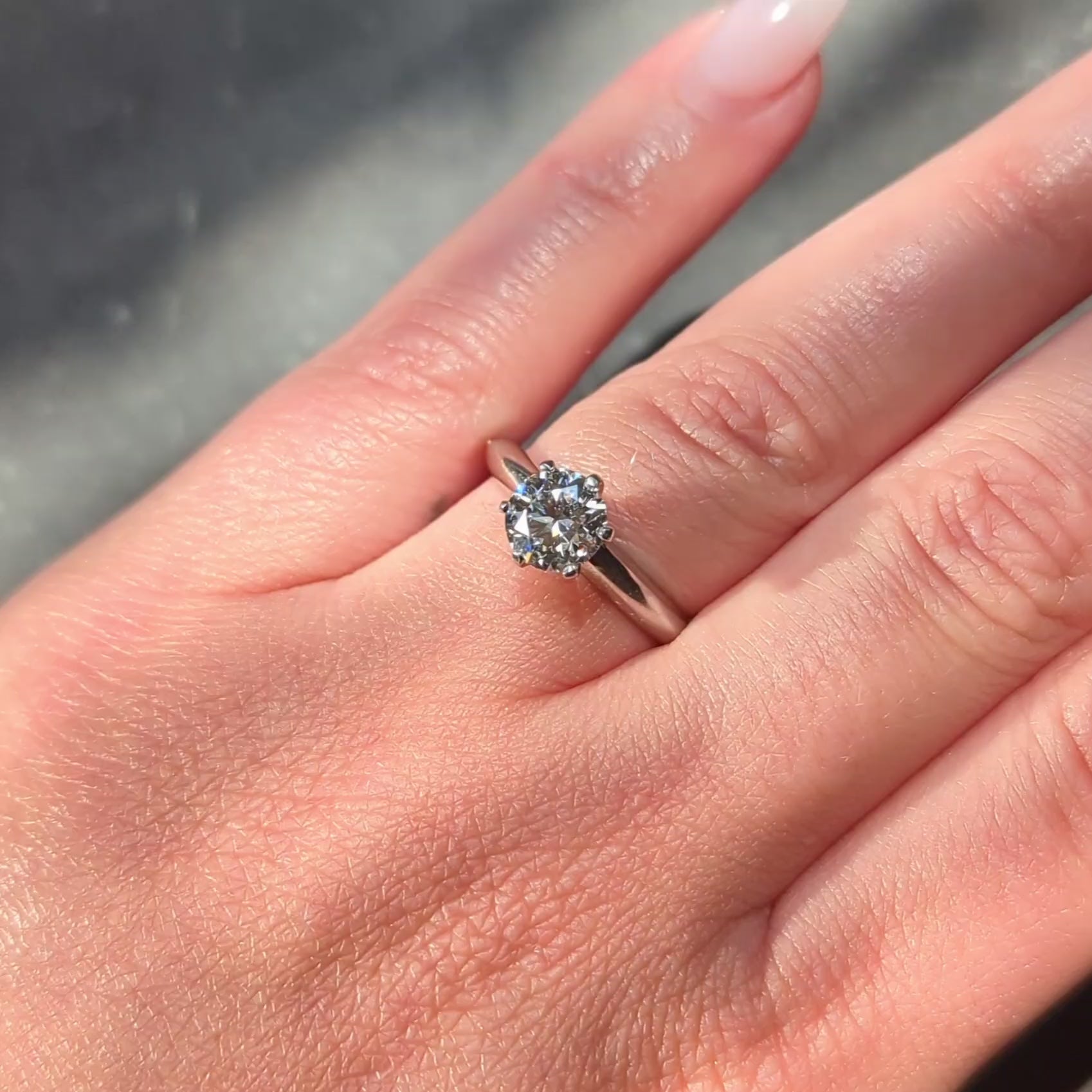 Tiffany & Co. Round Brilliant Cut Diamond Platinum Solitaire Engagement Ring GIA