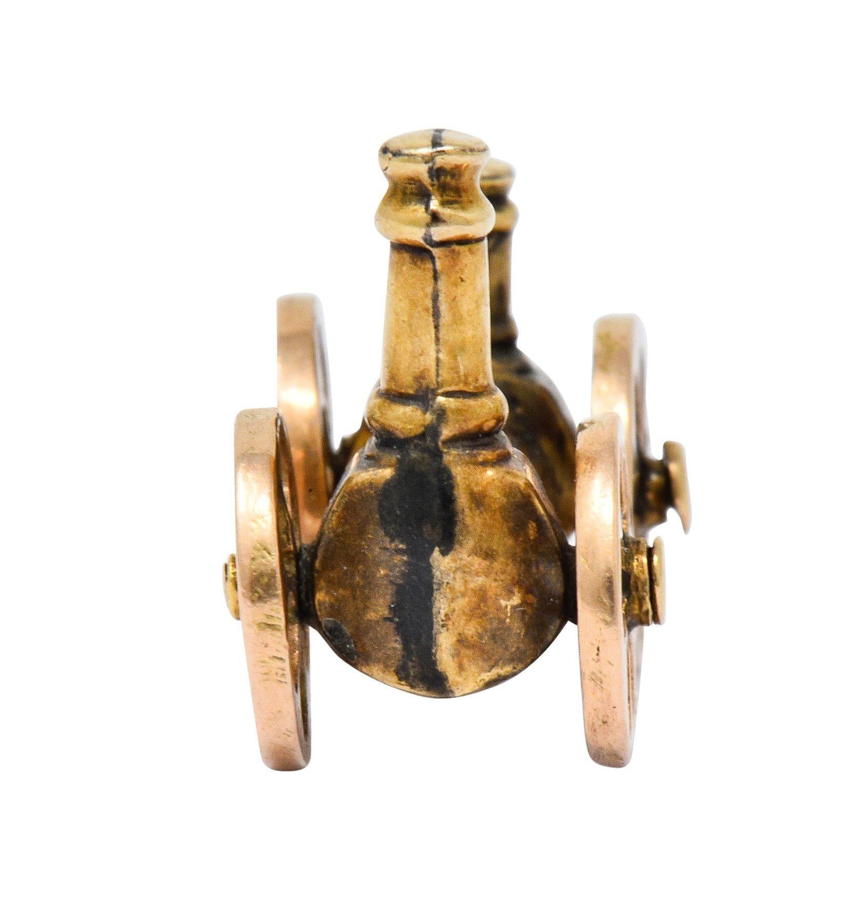 Victorian 18 Karat Two-Tone Gold Antique Steam Engine Locomotive Charm