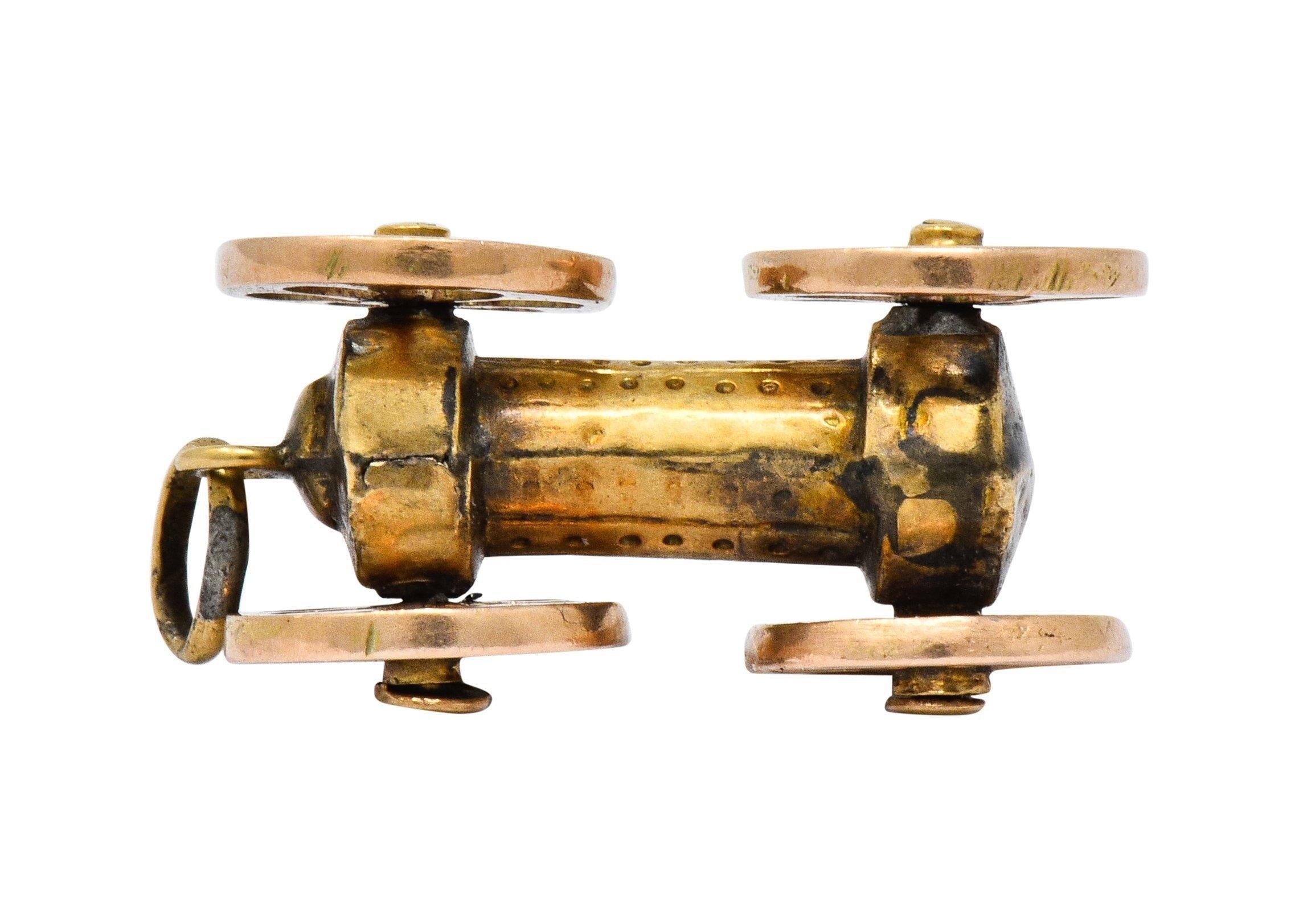 Victorian 18 Karat Two-Tone Gold Antique Steam Engine Locomotive Charm