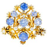 Tiffany & Co. Paulding Farnham 5.85 Carat Sapphire Diamond Enamel 18 Karat GoldBrooch - Wilson's Estate Jewelry