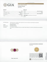 Vintage 2.77 CTW Oval Cut Burma Ruby Pear Cut Diamond 18 Karat Yellow Gold Cluster Ring GIA Wilson's Estate Jewelry