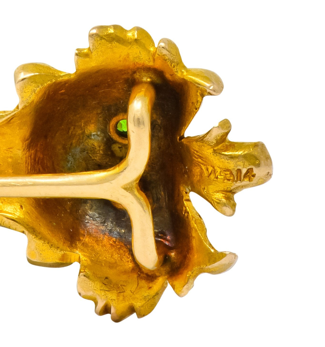 Victorian 0.15 CTW Sapphire 14 Karat Gold Tiger Stickpin - Wilson's Estate Jewelry