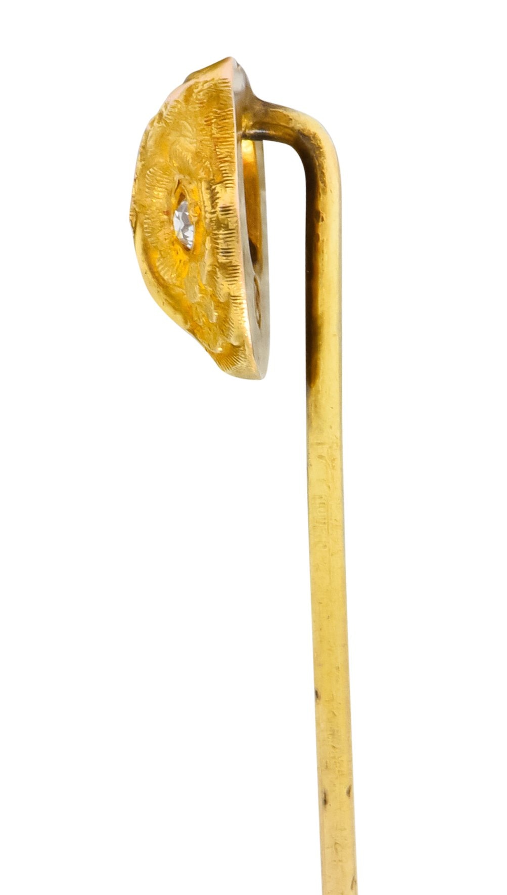 Art Nouveau Old European Diamond 14 Karat Gold Owl Stickpin - Wilson's Estate Jewelry