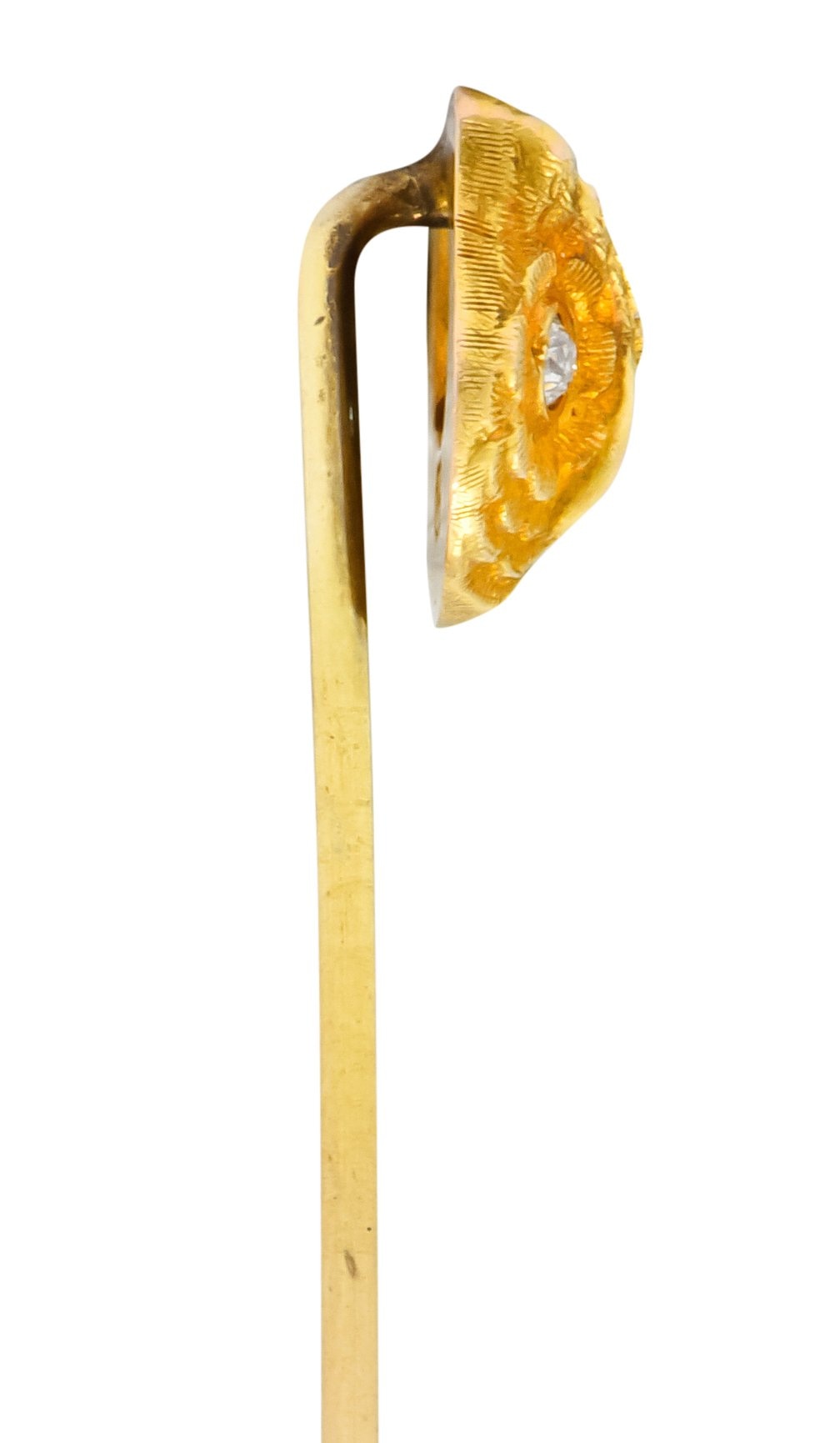 Art Nouveau Old European Diamond 14 Karat Gold Owl Stickpin - Wilson's Estate Jewelry