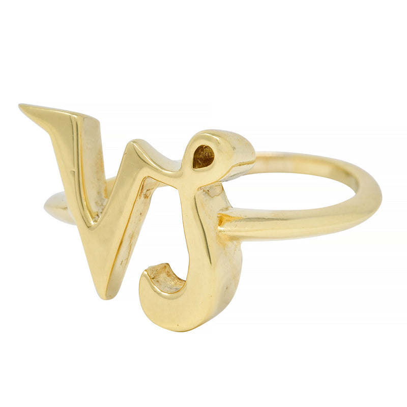 Cartier 1970's 18 Karat Yellow Gold Capricorn Zodiac Vintage Ring