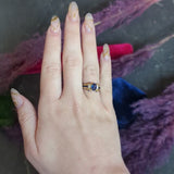Innovative Sapphire Diamond 18 Karat Gold Gemstone Ring