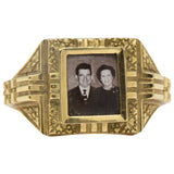 19 Karat Yellow Gold Portrait Frame Unisex / Men's Ring Mid - 19th Century Wilson's Estate Jewelry