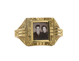 19 Karat Yellow Gold Portrait Frame Unisex / Men's Ring Mid - 19th Century Wilson's Estate Jewelry