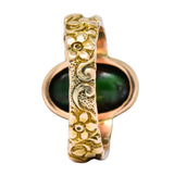 1900 Art Nouveau Turquoise 14 Karat Gold Simargl Band Ring - Wilson's Estate Jewelry