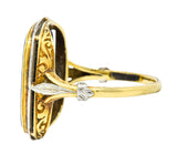 1910 Edwardian Lapis Intaglio Platinum-Topped 14 Karat Gold Signet Ring - Wilson's Estate Jewelry