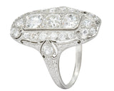 1915 Edwardian 2.40 CTW Old European Diamond Platinum Dinner Ring - Wilson's Estate Jewelry