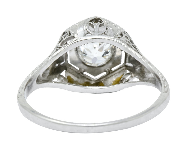 1915 Edwardian .63 CTW Old European Cut Diamond Platinum Engagement  Ring - Wilson's Estate Jewelry
