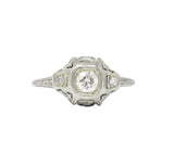 1920's 0.30 CTW Old European Cut Diamond 18 Karat White Gold Engagement Ring Wilson's Estate Jewelry