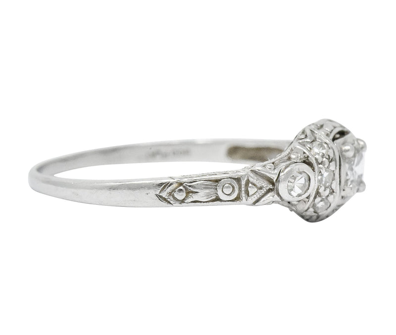 1920's Art Deco 0.30 CTW Diamond Platinum Engagement Ring - Wilson's Estate Jewelry