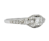 1920's Art Deco 0.30 CTW Diamond Platinum Engagement Ring - Wilson's Estate Jewelry