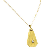 1920’s Art Deco Diamond 14 Karat Gold Locket Pendant Necklace - Wilson's Estate Jewelry