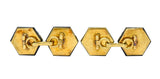 1920's Art Deco Diamond Onyx Platinum 18 Karat Gold Men's Cufflinks - Wilson's Estate Jewelry