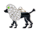 1920’s Art Deco Pave Diamond Enamel Platinum Poodle Charm - Wilson's Estate Jewelry