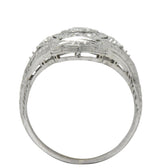 1930's 0.35 CTW Diamond Platinum Art Deco Dinner Ring Wilson's Estate Jewelry