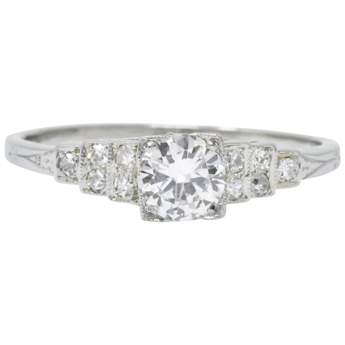 Bague De Fiançailles Homme Or Blanc 14 Carats Et Diamants - Taille Sur Mesure, Diamants Lab Créés, Certificat