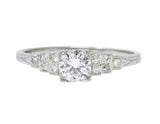 1930's 0.64 CTW Diamond 18 Karat White Gold Engagement Ring Wilson's Estate Jewelry