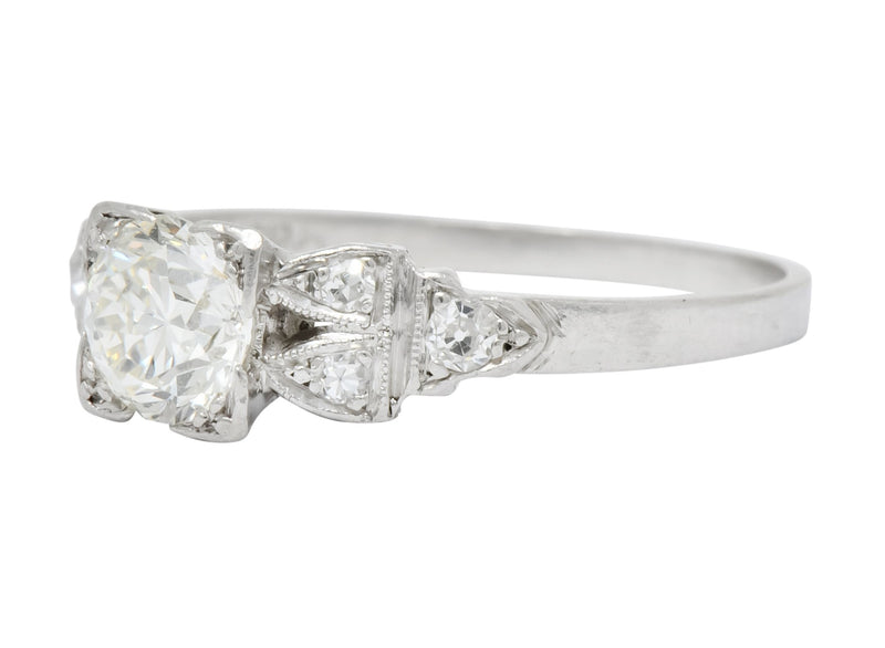 1930's Art Deco 0.73 CTW Diamond Platinum Engagement Ring - Wilson's Estate Jewelry