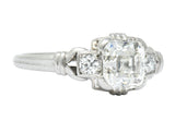 1940 Retro 1.35 CTW Asscher Diamond Platinum Engagement Ring - Wilson's Estate Jewelry