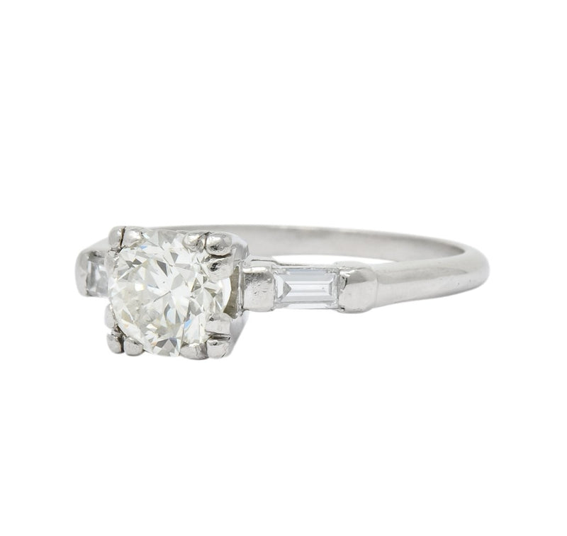 1940's Retro 1.08 CTW Diamond Platinum Engagement Ring - Wilson's Estate Jewelry