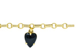 1940's Retro Agate 14 Karat Gold Heart Charm Bracelet - Wilson's Estate Jewelry