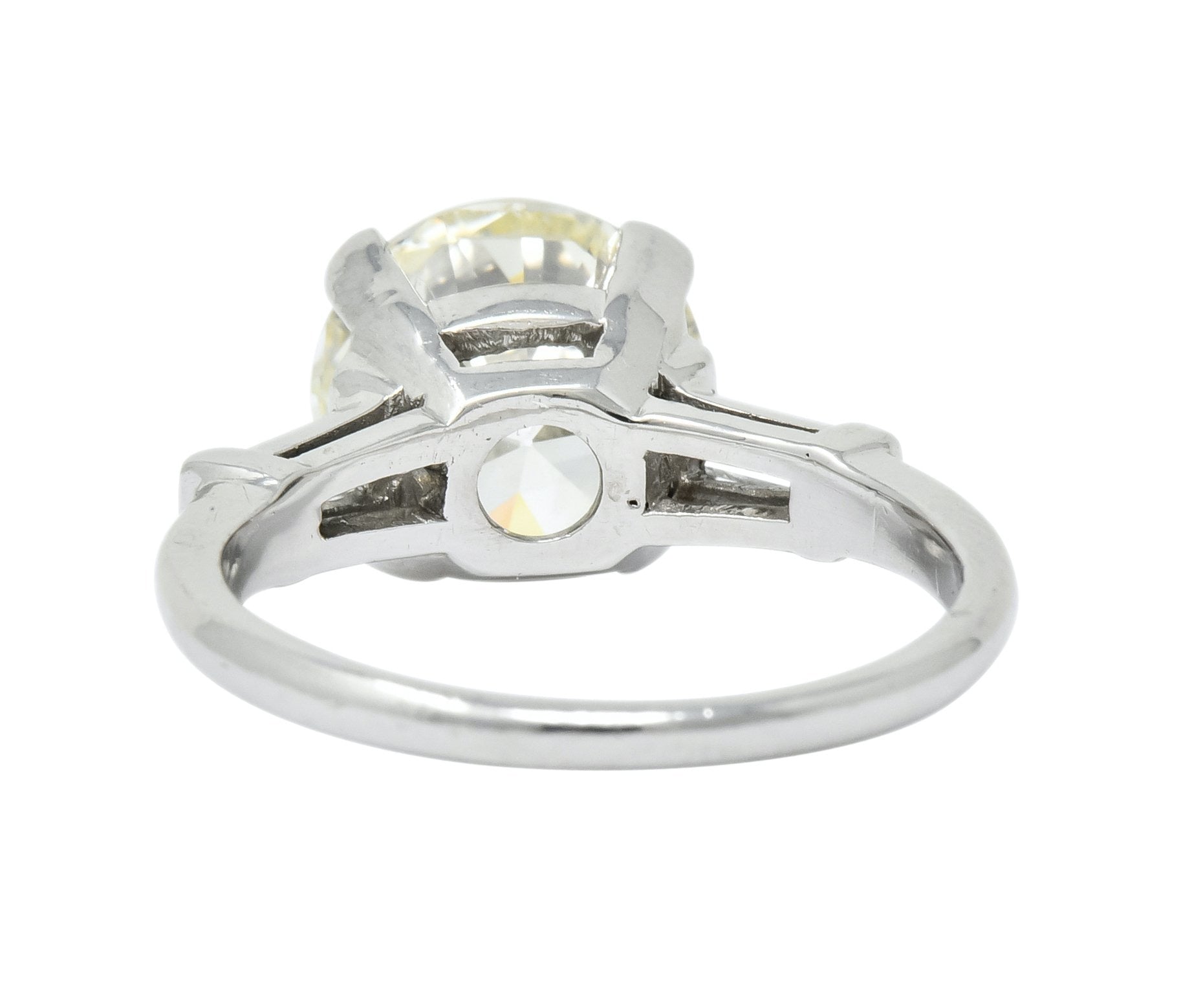 1950's Mid-Century 3.85 CTW Diamond Platinum Engagement Ring GIA - Wilson's Estate Jewelry
