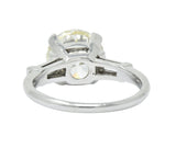 1950's Mid-Century 3.85 CTW Diamond Platinum Engagement Ring GIA - Wilson's Estate Jewelry